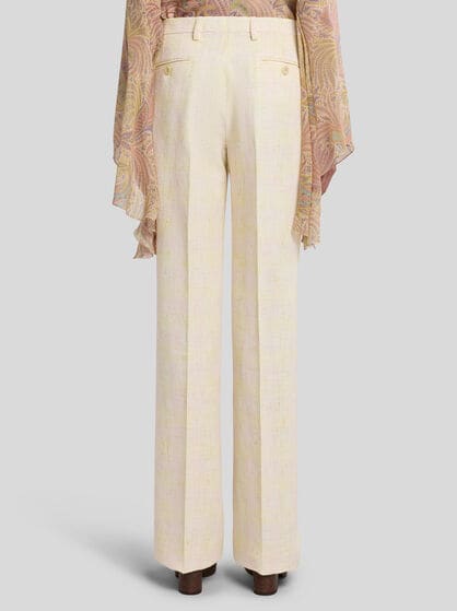 SLUB LINEN-BLEND TROUSERS