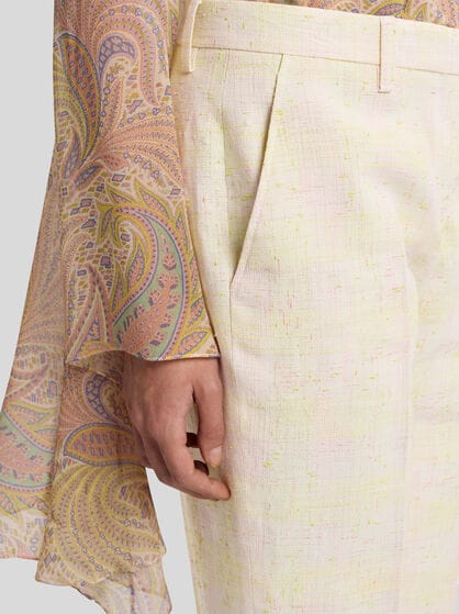 SLUB LINEN-BLEND TROUSERS