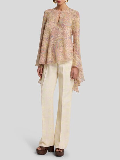 SLUB LINEN-BLEND TROUSERS