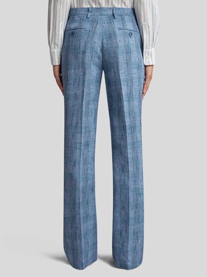 SLUB LINEN-BLEND TROUSERS