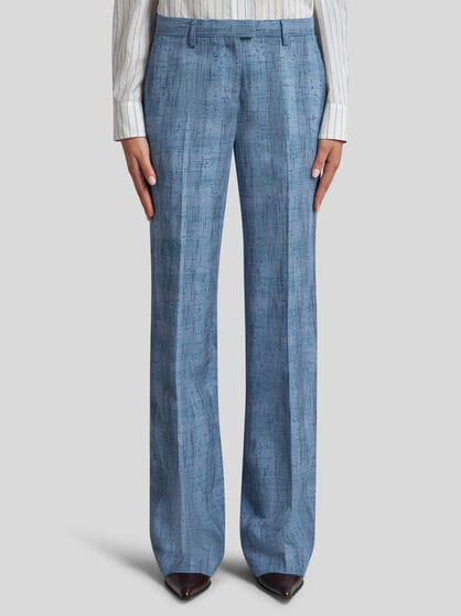 SLUB LINEN-BLEND TROUSERS