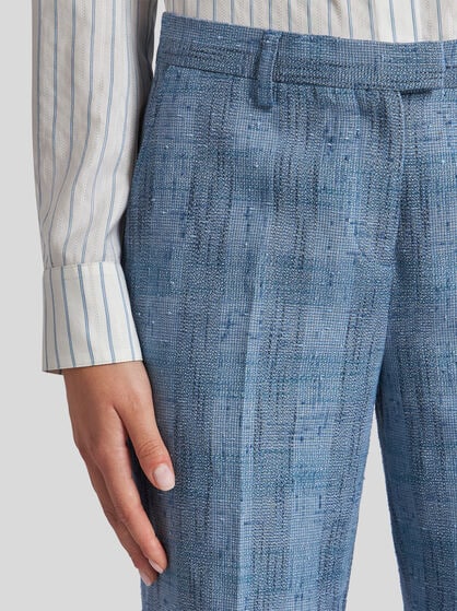 SLUB LINEN-BLEND TROUSERS