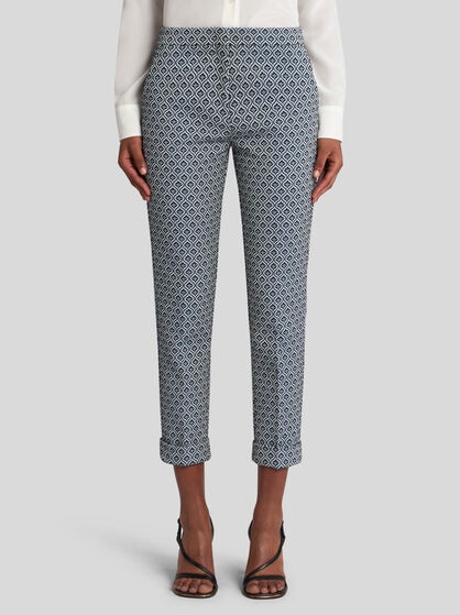 COTTON TROUSERS WITH MEDALLIONS AND FLOWERS