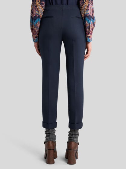 CROPPED WOOL-BLEND TROUSERS