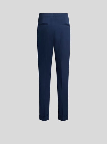 CROPPED STRETCH COTTON TROUSERS
