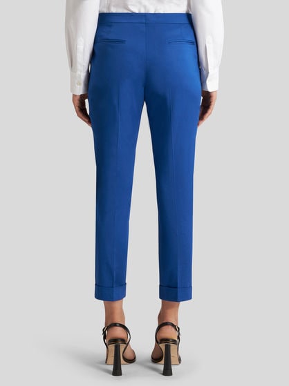 CROPPED STRETCH COTTON TROUSERS