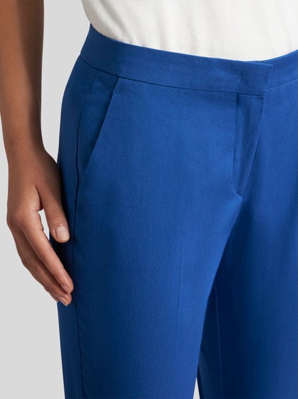 CROPPED STRETCH COTTON TROUSERS