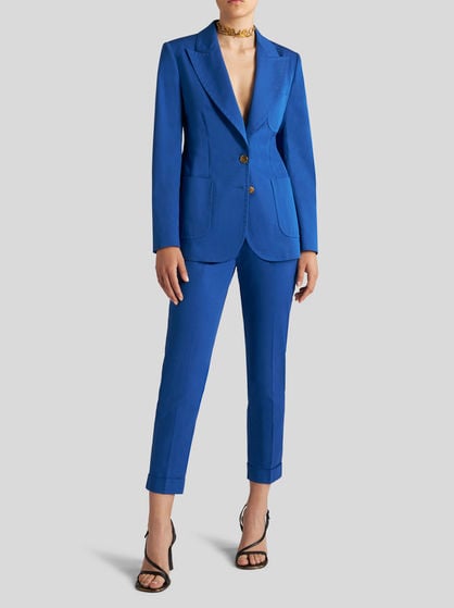 CROPPED STRETCH COTTON TROUSERS