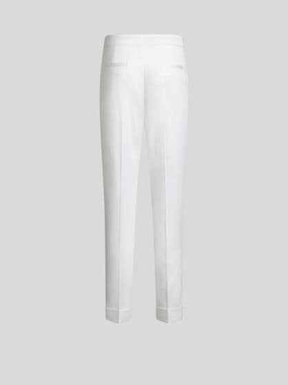CROPPED STRETCH COTTON TROUSERS