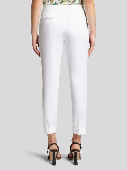 CROPPED STRETCH COTTON TROUSERS