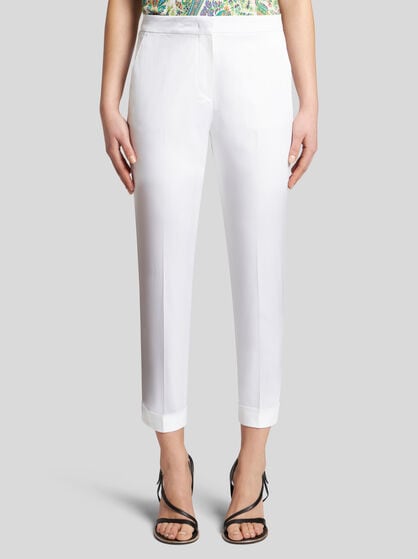 CROPPED STRETCH COTTON TROUSERS