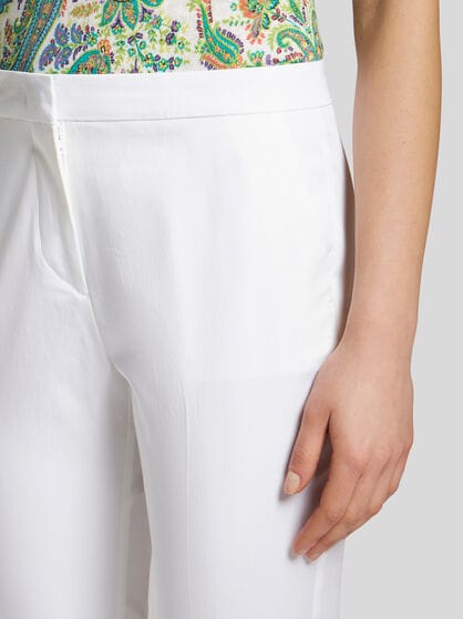 CROPPED STRETCH COTTON TROUSERS