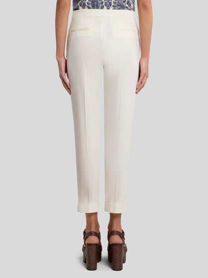 CROPPED STRETCH COTTON TROUSERS