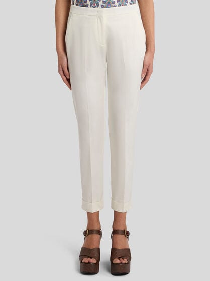 CROPPED STRETCH COTTON TROUSERS