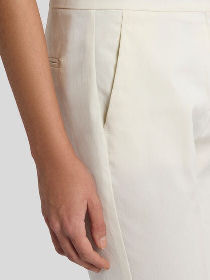 CROPPED STRETCH COTTON TROUSERS