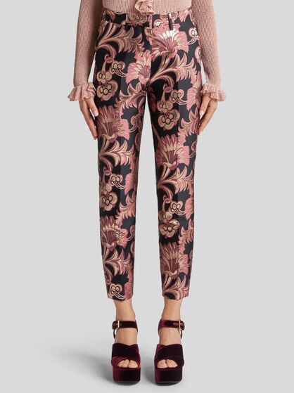 JACQUARD CIGARETTE TROUSERS