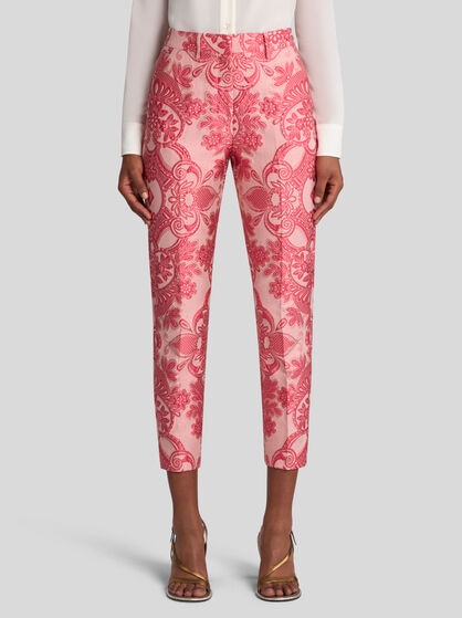 JACQUARD LACE CIGARETTE TROUSERS