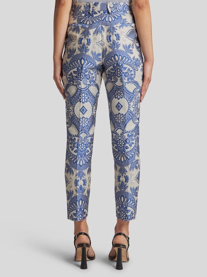 JACQUARD LACE CIGARETTE TROUSERS