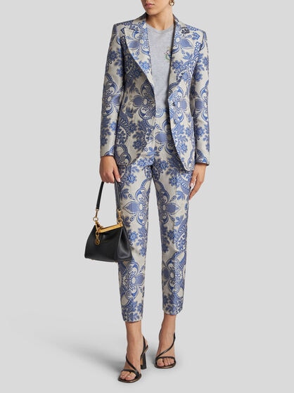 JACQUARD LACE CIGARETTE TROUSERS