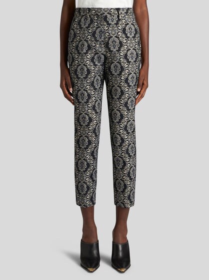 JACQUARD CIGARETTE TROUSERS