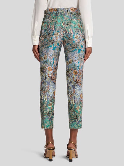 FLORAL CIGARETTE TROUSERS