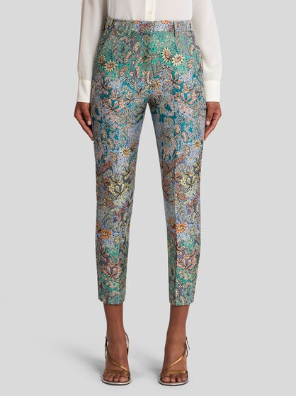 FLORAL CIGARETTE TROUSERS