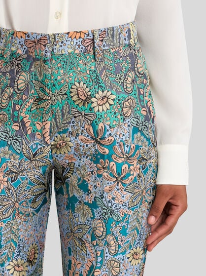 FLORAL CIGARETTE TROUSERS