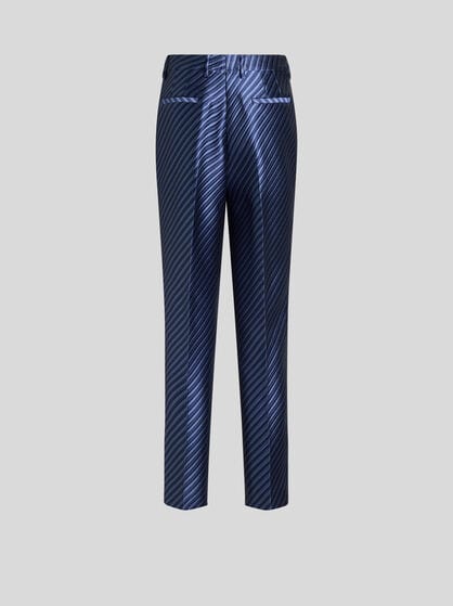 DIAGONAL JACQUARD CIGARETTE TROUSERS