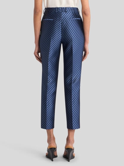 DIAGONAL JACQUARD CIGARETTE TROUSERS