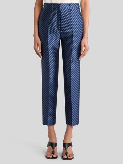 DIAGONAL JACQUARD CIGARETTE TROUSERS