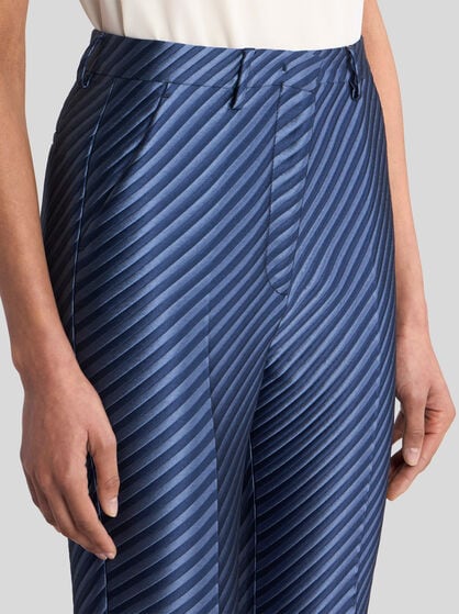 DIAGONAL JACQUARD CIGARETTE TROUSERS