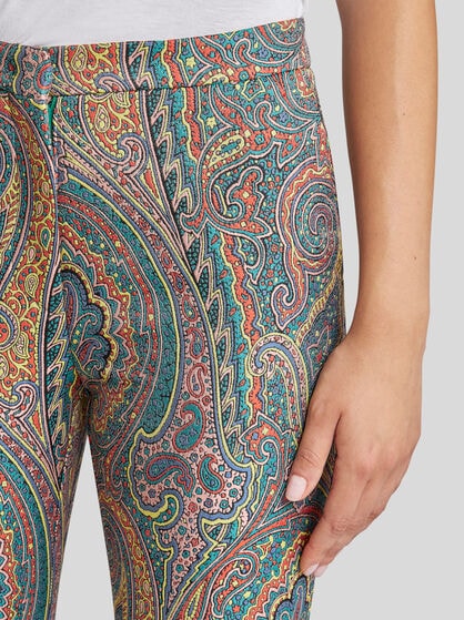 FLARED PAISLEY JACQUARD TROUSERS