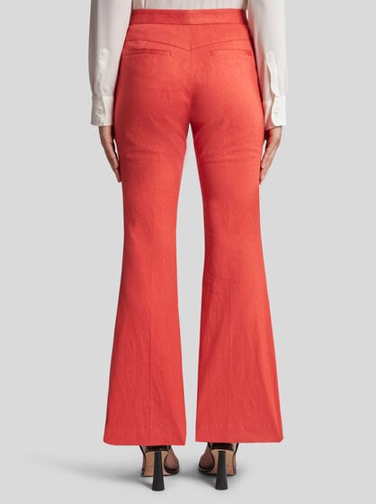 COTTON JACQUARD TROUSERS WITH MEDALLION MOTIF