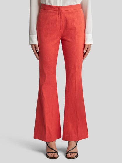 COTTON JACQUARD TROUSERS WITH MEDALLION MOTIF