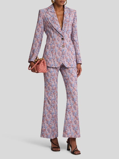 FLORAL STRETCH TROUSERS