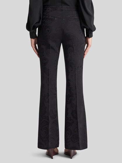 FLARED PAISLEY JACQUARD TROUSERS
