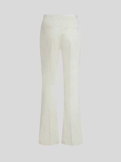 FLARED STRETCH COTTON TROUSERS