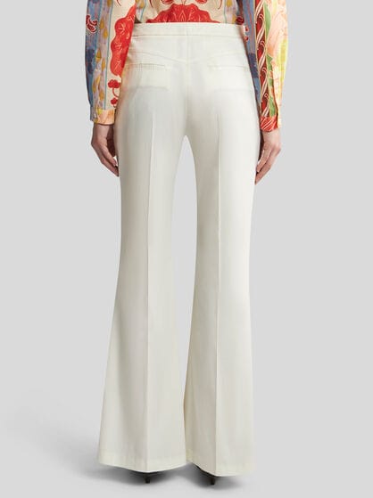 FLARED STRETCH COTTON TROUSERS