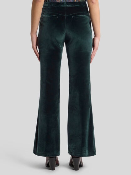 FLARED STRETCH COTTON VELVET TROUSERS