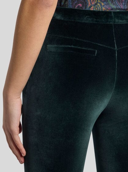 FLARED STRETCH COTTON VELVET TROUSERS