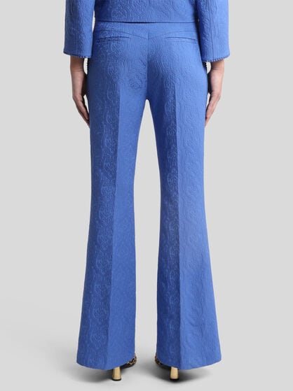 FLARED PAISLEY JACQUARD TROUSERS