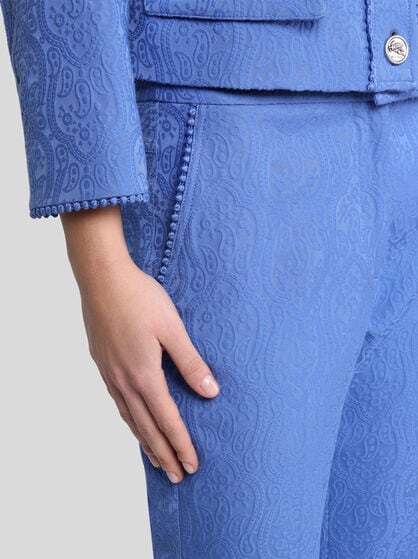 FLARED PAISLEY JACQUARD TROUSERS