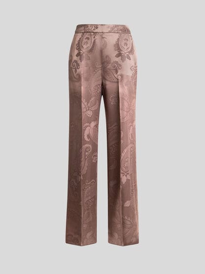 JACQUARD TROUSERS WITH FLORAL PAISLEY MOTIF