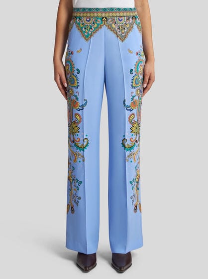 FLORAL SILK TROUSERS