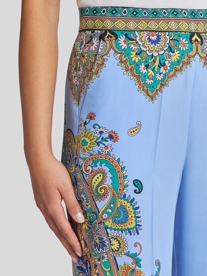 FLORAL SILK TROUSERS