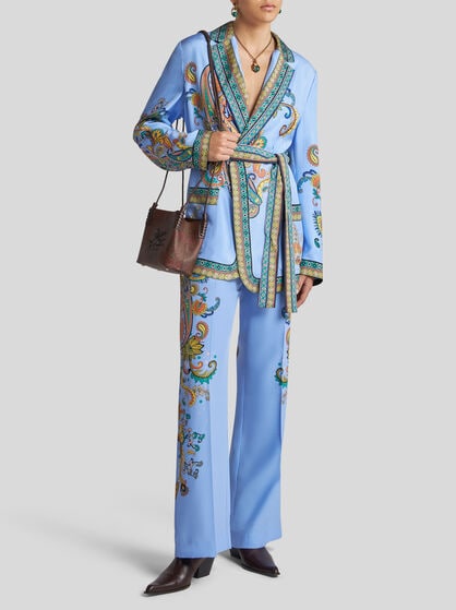 FLORAL SILK TROUSERS