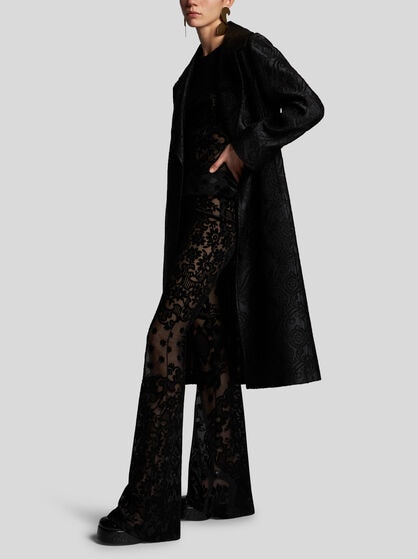 TULLE AND JACQUARD VELVET TROUSERS