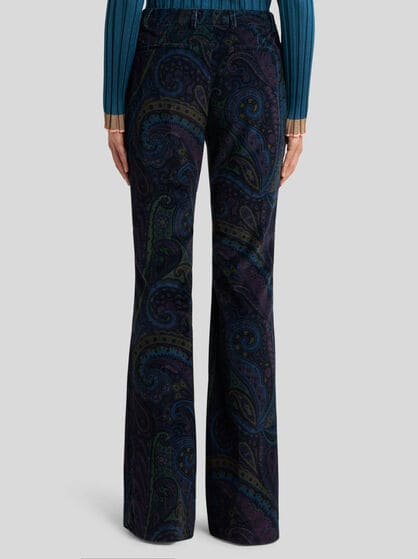 PRINTED CORDUROY VELVET TROUSERS