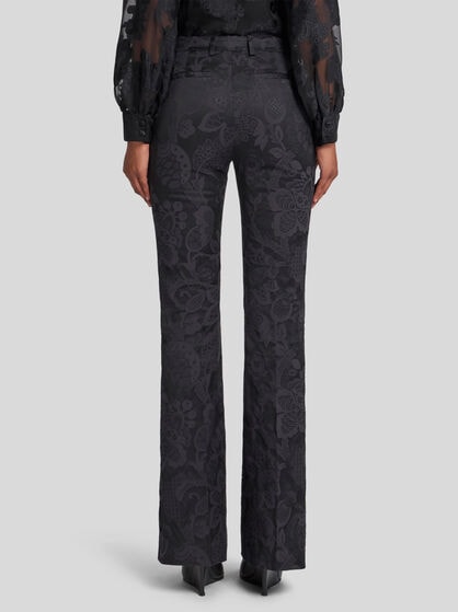 TONE-ON-TONE JACQUARD TROUSERS