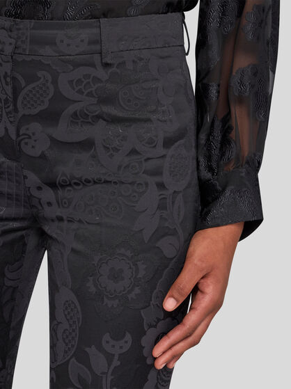 TONE-ON-TONE JACQUARD TROUSERS